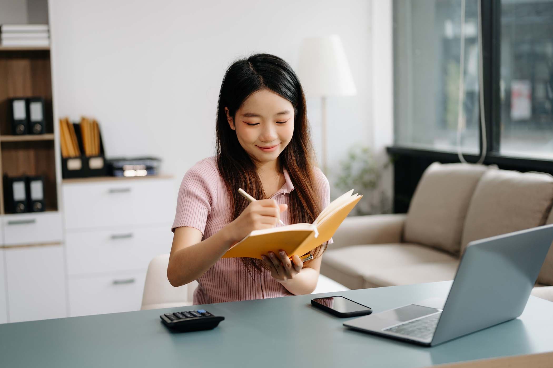 Students studying